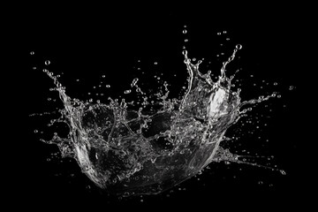 water splash overlay on black background