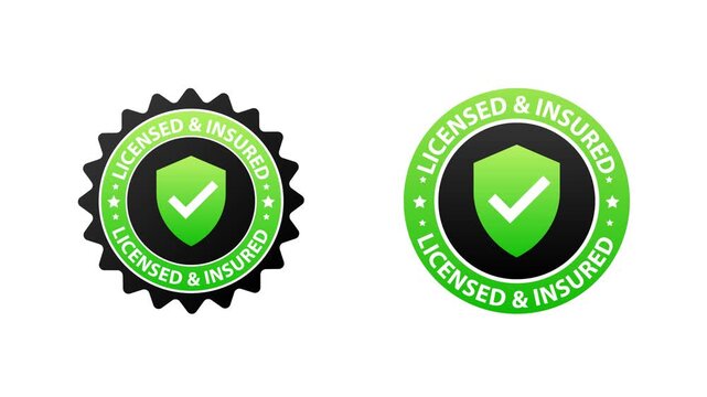 Licensed and Insured Seal Bouncing on White and Blue Background