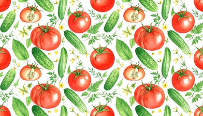Watercolor vegetable pattern