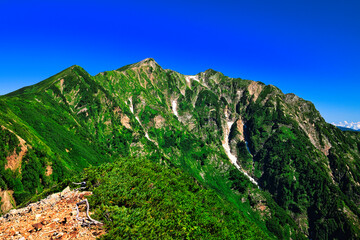 北アルプスの鹿島槍ヶ岳
