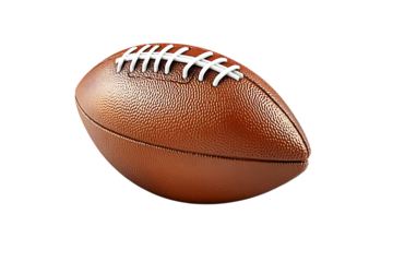 Brown American Football with White Laces isolated on a transparent background