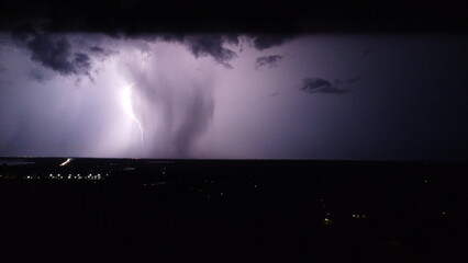 abstract light background Lighting and storm at night 