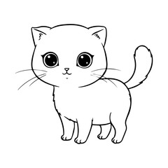 Obraz premium a cat with no color for coloring