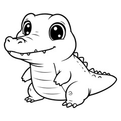 a crocodile with no color for coloring