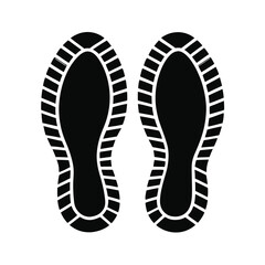 Boot, shoe print Patterns Vector.  Muddy boot prints. Shoe prints Isolated on white background.