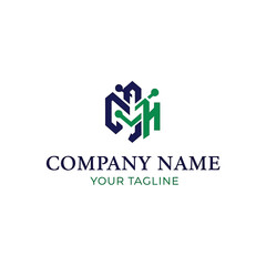 A modern logo design featuring connected letters, representing a company's brand identity.