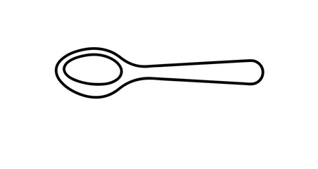Object outline drawing of a spoon kitchen utensil for cooking and eating food vector illustration design element vector