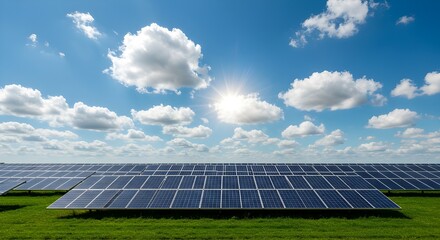 Solar panels on a hill.