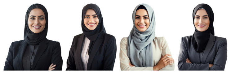 PNG Confident professional women smiling, element set on transparent background