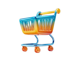 Colorful shopping cart icon