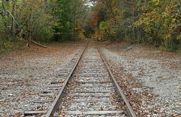 Fototapeta premium Railway rails - Rock Island State Park, Tennessee