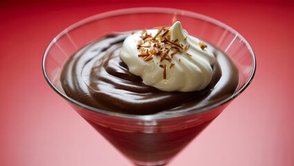 Delicious Chocolate Mousse Dessert Topped with Whipped Cream and Shavings