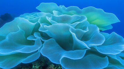 Close-up of Bladder Coral showcasing its Unique Shape and Translucent Appearance Underwater