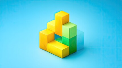 Obraz premium Colorful geometric shapes arranged in a step-like formation.