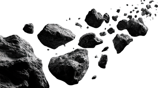 Asteroid field in space (2)