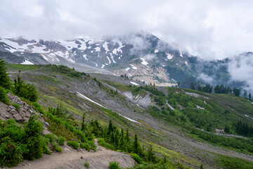Mount Baker Pacific Northwest, Snow-Capped Mountain with Alpine Lakes and Scenic Landscape