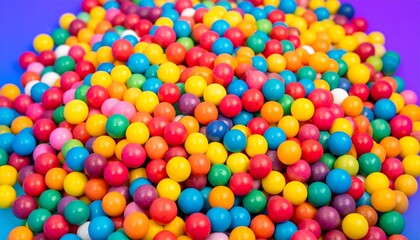 Fototapeta premium A vibrant array of colorful, round candies creates a visually stimulating, joyful composition.