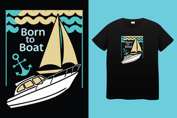 Fototapeta premium South Pacific yacht club sailing adventure vintage vector print for boy kid t shirt grunge effect in separate layer