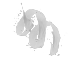 milk splash isolated on white background. 3d render