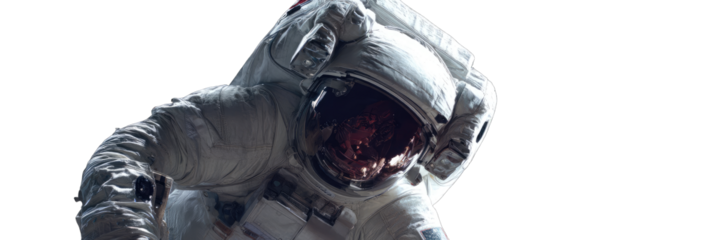 Terrifying astronaut in space suit