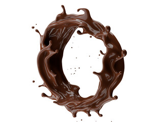 chocolate splash isolated on white background. 3d render