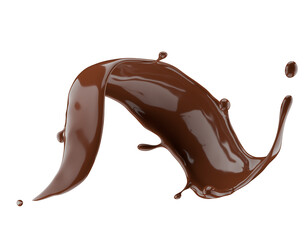 chocolate splash isolated on white background. 3d render