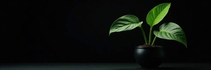 Single areca palm in simple black pot, studio shot , foliage, minimal, home decor