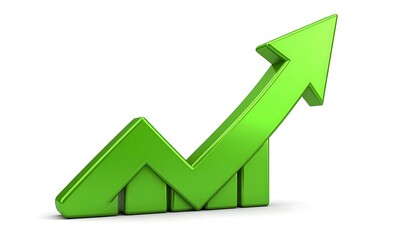 Green upward trend graph