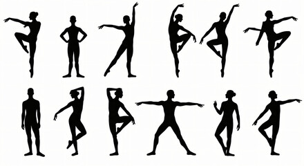 Ballet Dancers Silhouettes Collection.