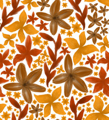 Seamless flower pattern. Abstract pattern. Textile print pattern. White background.