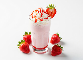 strawberry smoothie in glass
