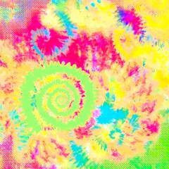 Psychedelic Tie Dye Rainbow Spiral Background 