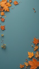 Obraz premium Autumn Leaves Frame on Neutral Background