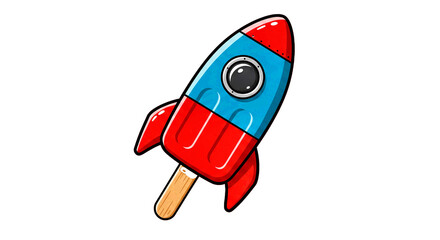 Whimsical Rocket Popsicle Illustration