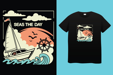 France Saint Tropez Les Voiles De Provence-Alpes-Cote d'Azur slogan print with hand-drawn sailboat illustration for graphic tee t-shirt or poster.