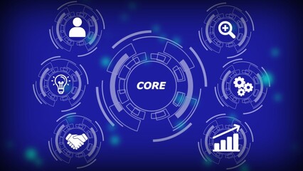 Digital Core Concept with Icons for Business and Technology image