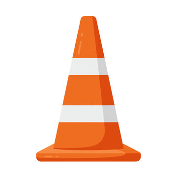 Traffic cone vector illustration on white background, SVG