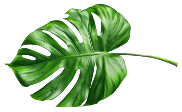 PNG Vibrant tropical monstera leaf