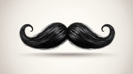 Modern Black Moustache Isolated on White Background for Professional Use