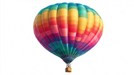 Fototapeta premium Vibrant Colorful Hot Air Balloon on Isolated White Background for Adobe Stock Photos