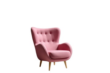 Pink upholstered armchair