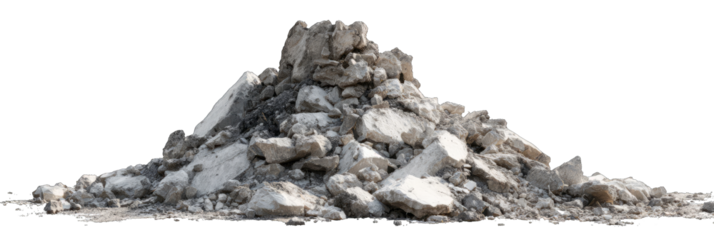 Pile of gray rubble