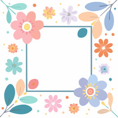 Pastel Floral Frame Design