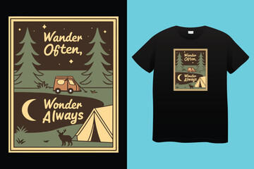 camping illustration desert graphic cactus design landscape badge adventure vintage outdoor