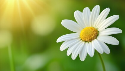 Fototapeta premium Stunning White Daisy: Ideal For Wedding, Birthday, Mother'S Day, And Seasonal Holiday Invitations And Greeting Cards. Versatile And Elegant Flower.