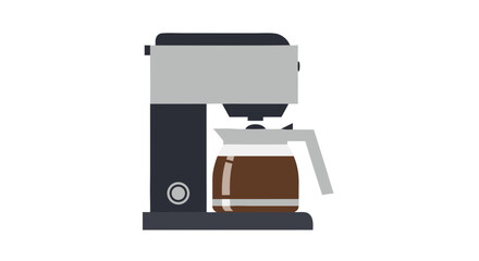 Minimalist coffee maker illustration against clean backdrop, representing freshness and morning routine, ideal for promoting breakfast and beverage