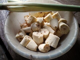 Saccharum edule. Tebu telur is also known as terubuk, tiwu endog, or sayur lilin. 