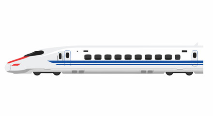 Sleek bullet train illustration, conveying high-speed travel and technological innovation