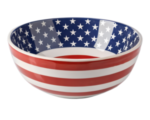 American Flag Decorative Bowl, Celebration Decor, cut out transparent
