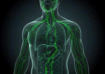 Human lymphatic system anatomy diagram